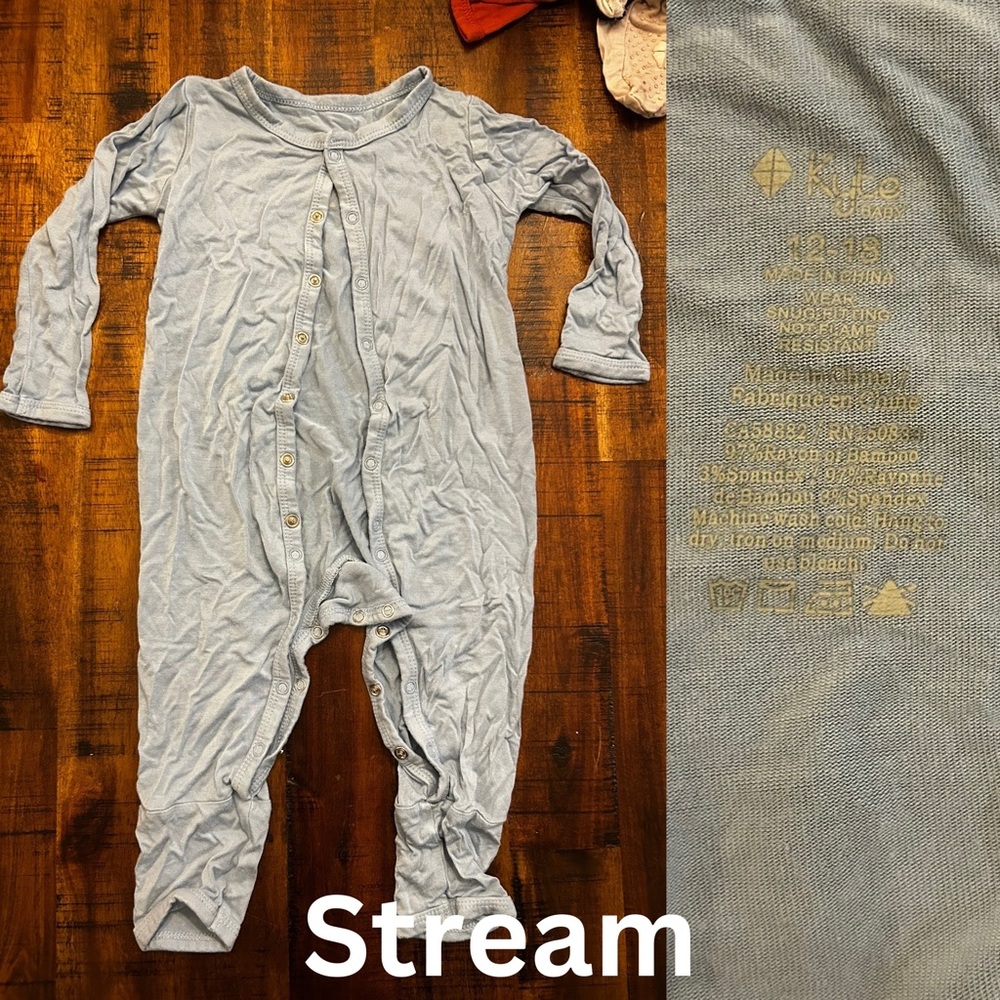 Kyte BABY “Stream” Button-Up Onesie 12-18 months